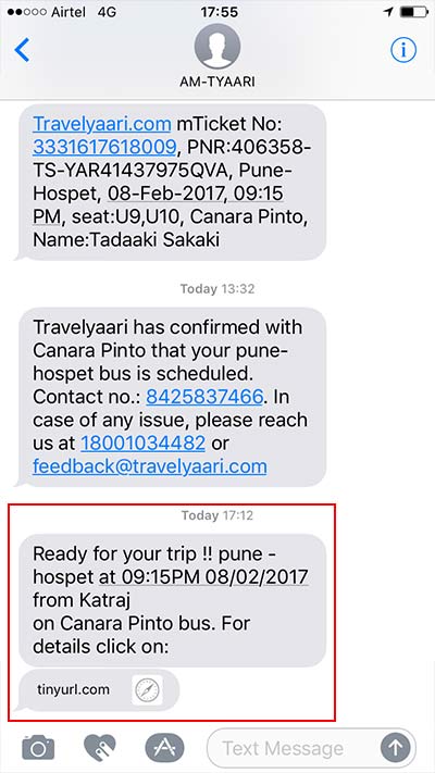 インドのバス予約サイト Travelyaari
